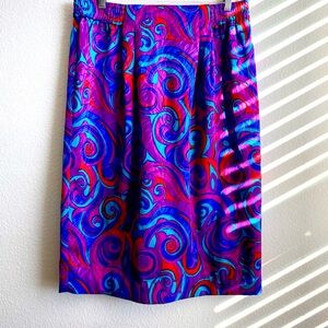 Vintage Colorful Swirl Pattern Skirt